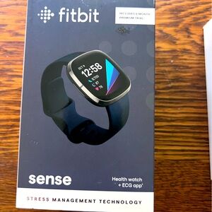 Brand new fitbit Sense health watch and ECG app in black.